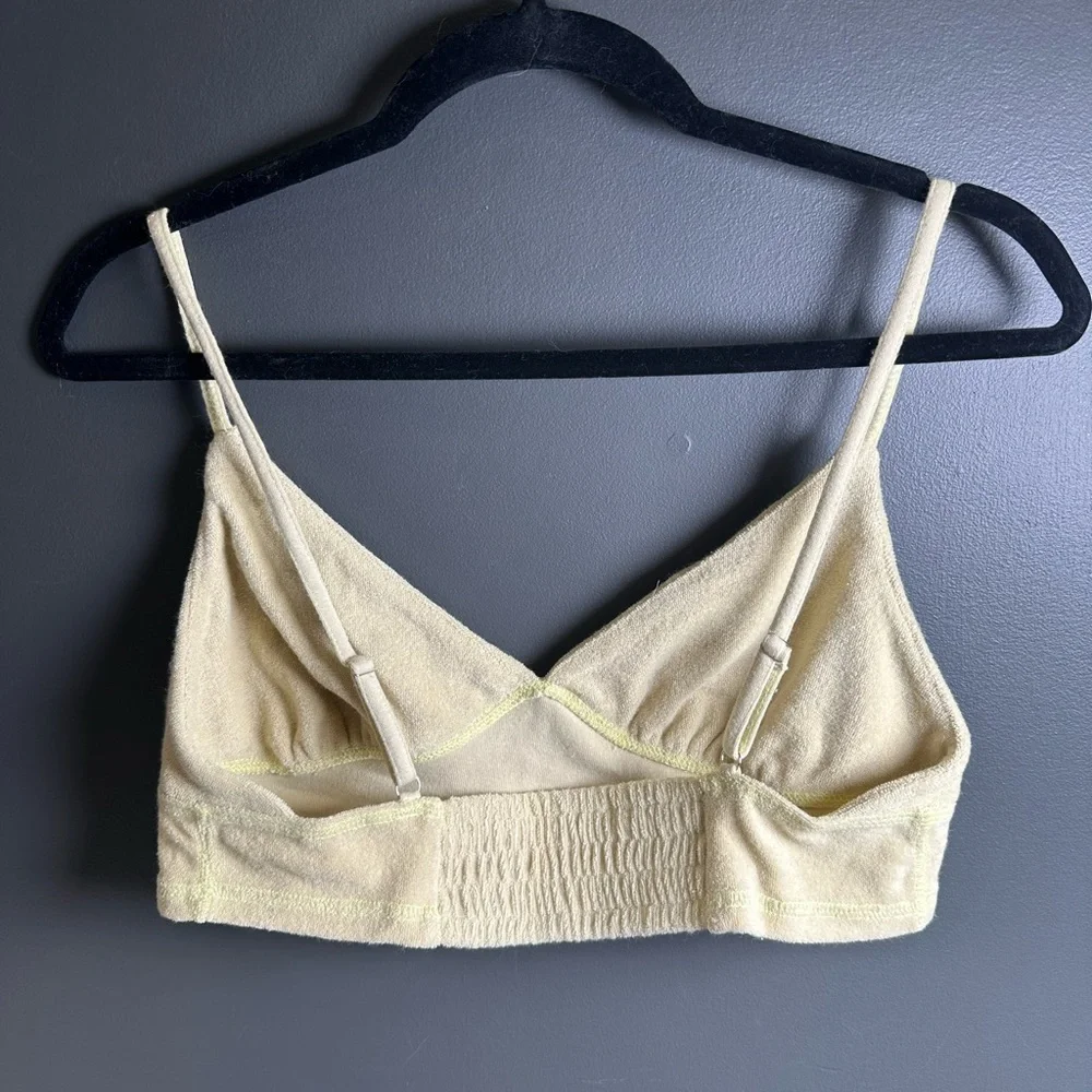 Free People | Terry Cloth Bralette | Green / Yellow color‎ Bra | NWOT - Picture 4 of 5